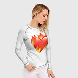 Рашгард женский Сердце в огне эмодзи, цвет: 3D-принт — фото 2