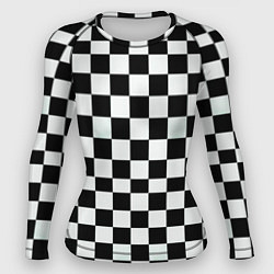 Рашгард женский Шахматный паттерн доска, цвет: 3D-принт