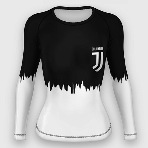 Женский рашгард Juventus белый огонь текстура / 3D-принт – фото 1