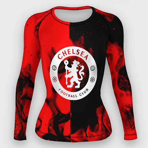 Женский рашгард Chelsea fire storm текстура / 3D-принт – фото 1