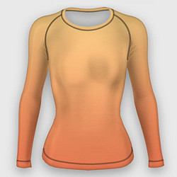 Рашгард женский Градиент солнечный жёлто-оранжевый приглушённый, цвет: 3D-принт