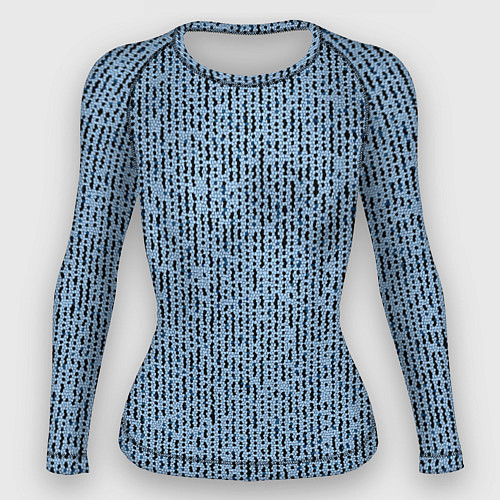 Женский рашгард Голубой с чёрным мелкая мозаика / 3D-принт – фото 1