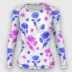 Рашгард женский Цветочный узор из роз - паттерн, цвет: 3D-принт