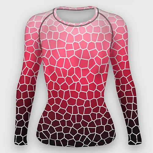 Женский рашгард Крупная мозаика розовый градиент / 3D-принт – фото 1