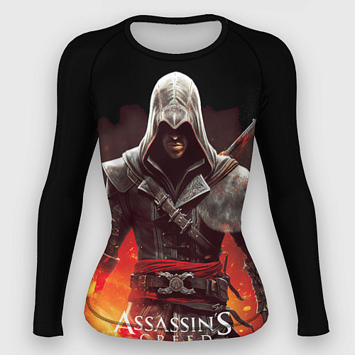 Женский рашгард Assassins creed огненный фон вокруг / 3D-принт – фото 1