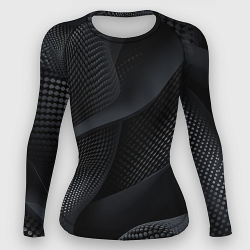 Женский рашгард Черная геометрическая материя / 3D-принт – фото 1