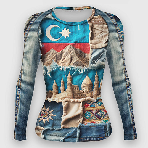 Женский рашгард Пэчворк джинсы в Азербайджане / 3D-принт – фото 1