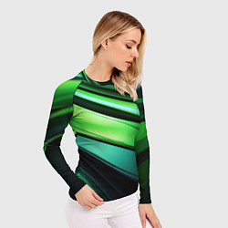 Рашгард женский Абстрактные геометрические плавные линии минимализ, цвет: 3D-принт — фото 2