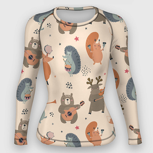 Женский рашгард Животные с инструментами / 3D-принт – фото 1