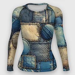 Женский рашгард Denim patchwork - ai art