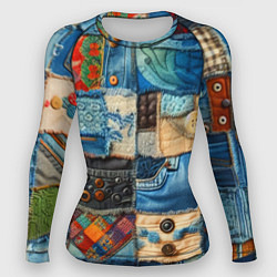 Женский рашгард Vanguard denim patchwork - ai art