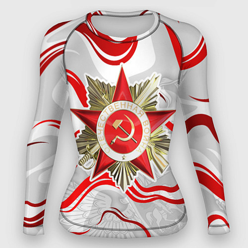 Женский рашгард Великая отечественная - красные нити / 3D-принт – фото 1