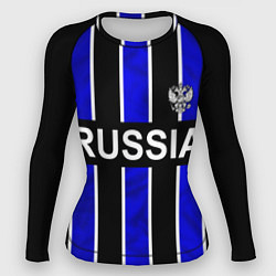 Рашгард женский Россия- черно-синяя униформа, цвет: 3D-принт