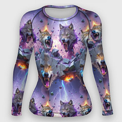Женский рашгард Волки и молнии
