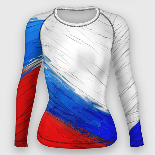 Женский рашгард Триколор красками / 3D-принт – фото 1