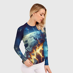 Рашгард женский Взрыв планеты - космос от нейросети, цвет: 3D-принт — фото 2