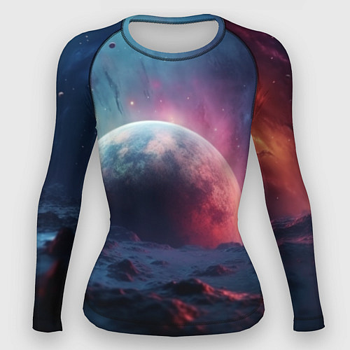 Женский рашгард Фантастика космос и планета / 3D-принт – фото 1