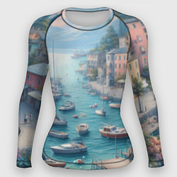 Рашгард женский Гавань с лодками, цвет: 3D-принт