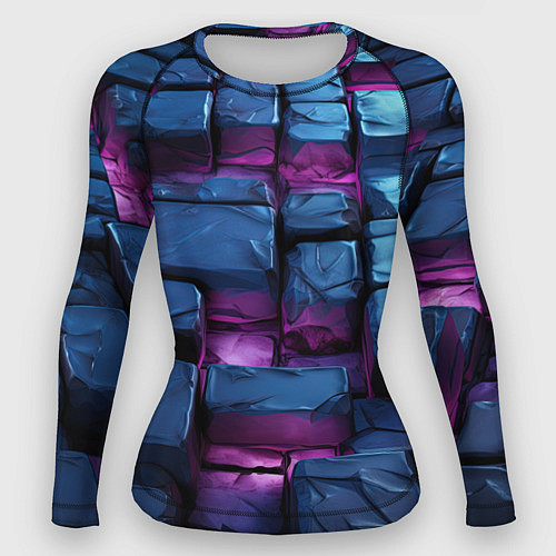 Женский рашгард Неоновые плитки объемные / 3D-принт – фото 1