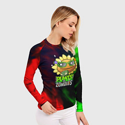 Рашгард женский Plants vs zombies огненный градиент, цвет: 3D-принт — фото 2