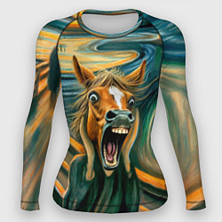 Рашгард женский Лошадь кричит на картине Эдварда Мунка, цвет: 3D-принт
