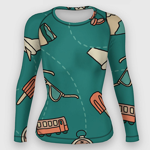 Женский рашгард Предметы для путешествий, транспорт / 3D-принт – фото 1