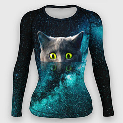 Рашгард женский Космос и кот, цвет: 3D-принт