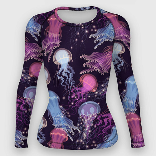 Женский рашгард Светящиеся медузы / 3D-принт – фото 1