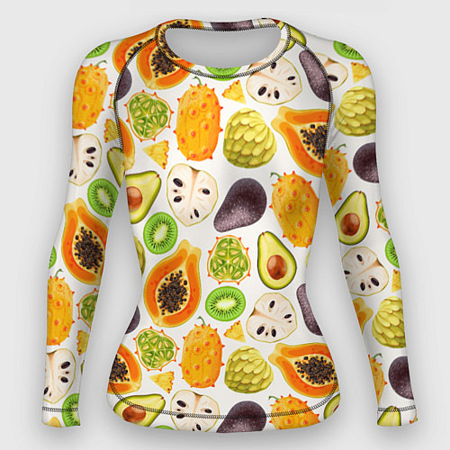 Женский рашгард Экзотический фруктовый узор / 3D-принт – фото 1