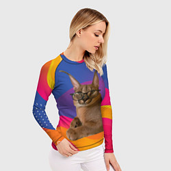 Рашгард женский Мем кот Шлепа, цвет: 3D-принт — фото 2