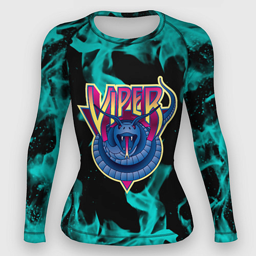Женский рашгард Вайпер flame neon game / 3D-принт – фото 1
