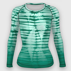 Рашгард женский Tie-dye green stripes, цвет: 3D-принт