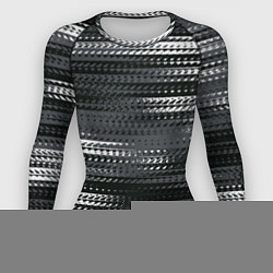 Рашгард женский Тёмный серый абстрактные полосы, цвет: 3D-принт