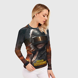 Рашгард женский PUBG девушка в шлеме, цвет: 3D-принт — фото 2