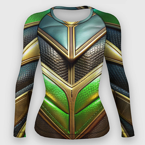 Женский рашгард Футуристичная объемная текстура из кожи / 3D-принт – фото 1