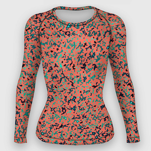 Женский рашгард Розово-бирюзовый абстрактный / 3D-принт – фото 1