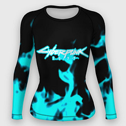 Женский рашгард Cyberpunk neon flame