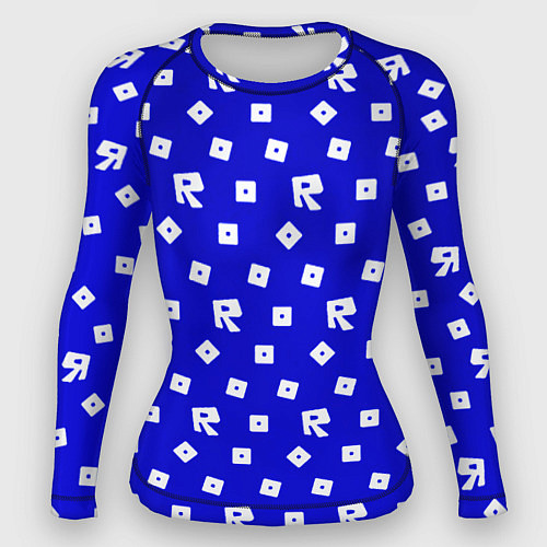 Женский рашгард Roblox blue pattern / 3D-принт – фото 1