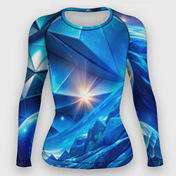 Женский рашгард Синяя объемная абстракция со вспышкой