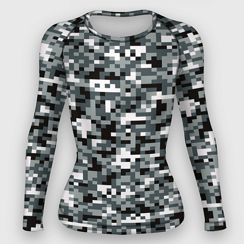 Женский рашгард Камуфляжные пиксели текстура / 3D-принт – фото 1