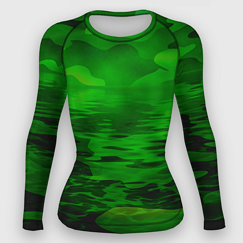 Женский рашгард Камуфляж с водой / 3D-принт – фото 1