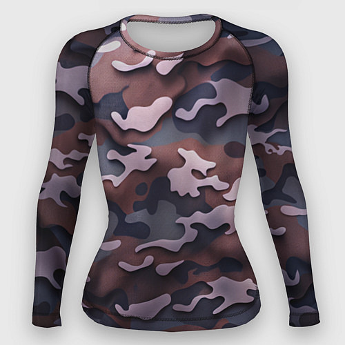 Женский рашгард Камуфляж-грязь / 3D-принт – фото 1