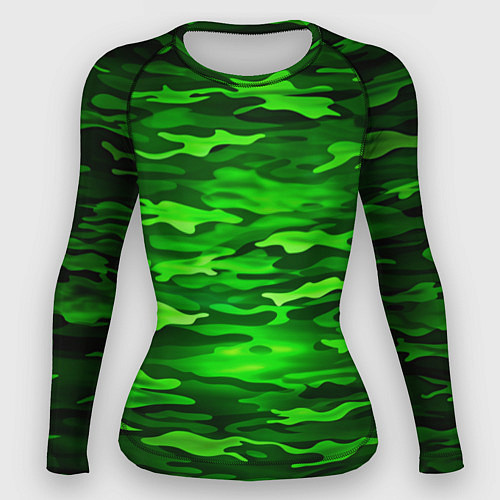 Женский рашгард Зелёные водоросли-камуфляж / 3D-принт – фото 1