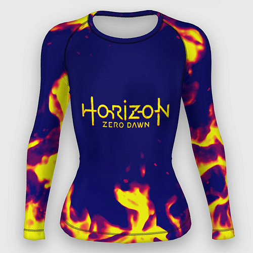 Женский рашгард Horizon zero dawn flame yellow / 3D-принт – фото 1