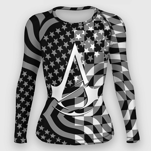 Женский рашгард Assassins Creed logo game usa / 3D-принт – фото 1