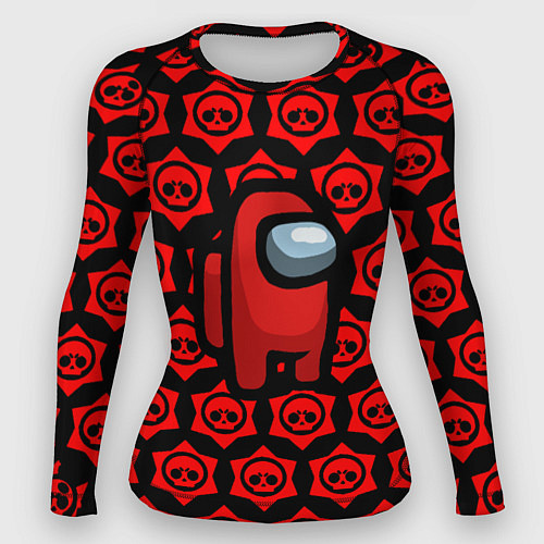 Женский рашгард Among us pattern brawl stars / 3D-принт – фото 1