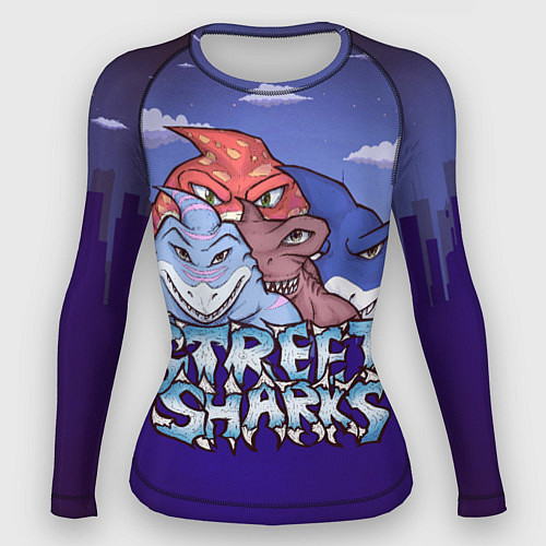 Женский рашгард Street sharks - Городские Уличные Акулы / 3D-принт – фото 1
