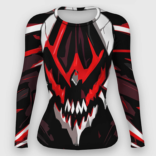 Женский рашгард Абстрактное красное лицо монстра / 3D-принт – фото 1