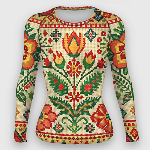 Женский рашгард Славянский узор и орнамент / 3D-принт – фото 1