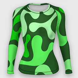 Рашгард женский Камуфляж зеленый крупный, цвет: 3D-принт